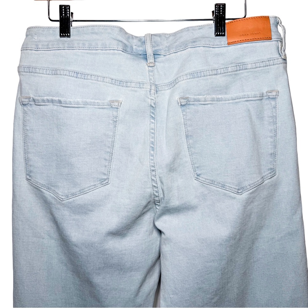 Dear John Blaire Straight Leg Jeans High Rise Light Wash 31x28 Ankle Raw Hem NWT - Picture 5 of 14